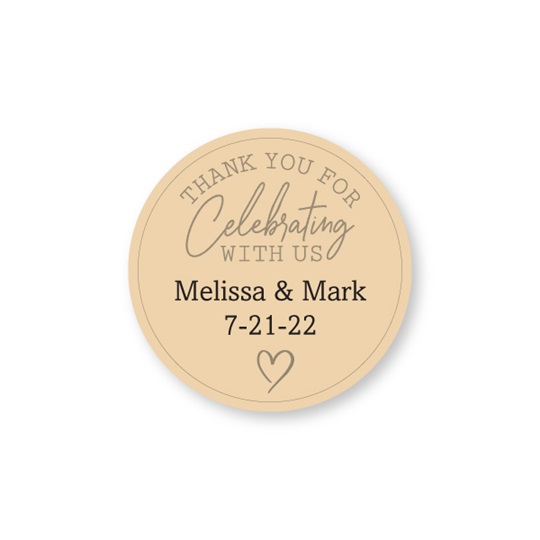 Thank You For Celebrating With Us Wedding Sticker