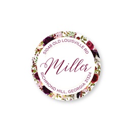 Personalized Fall Floral Round Sheeted Address Labels