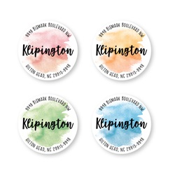 Personalized Assorted Watercolor Round Sheeted Address Labels
