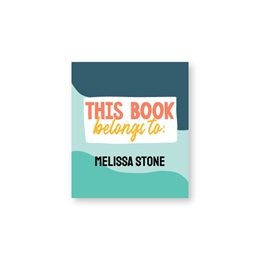 Personalized Orange and Blue Sheeted Bookplates