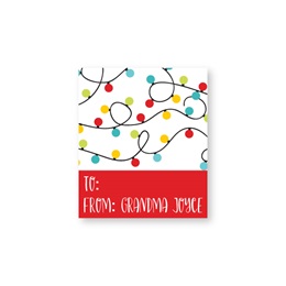 Personalized Holiday Lights Gift Tag Labels