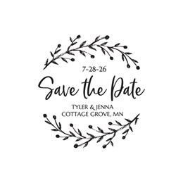 Foliage Save The Date Square Self-Inking Stamper