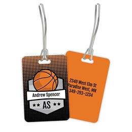 Personalized Basketball Graphic Double Sided Plastic Luggage & Bag Tag