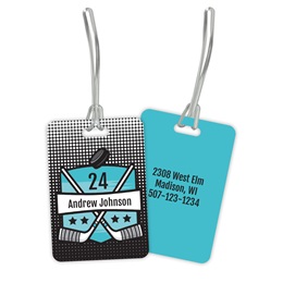 Personalized Hockey Graphic Double Sided Plastic Luggage & Bag Tag