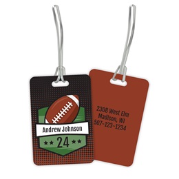 Personalized Football Graphic Double Sided Plastic Luggage & Bag Tag
