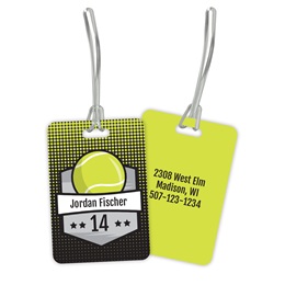 Personalized Tennis Graphic Double Sided Plastic Luggage & Bag Tag
