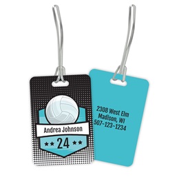 Personalized Volleyball Graphic Double Sided Plastic Luggage & Bag Tag