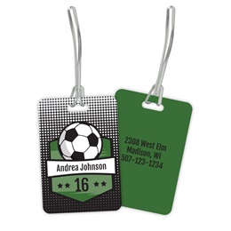 Personalized Soccer Graphic Double Sided Plastic Luggage & Bag Tag