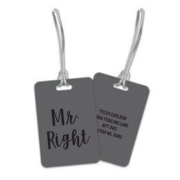 Personalized Mr. Right Double Sided Plastic Luggage & Bag Tag